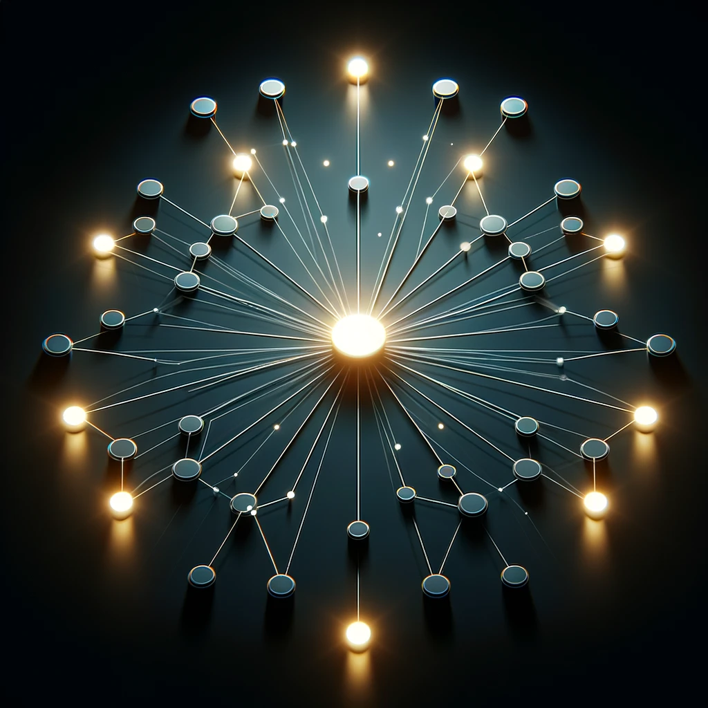 This image visually represents the concept of inbound links in a network or web environment.